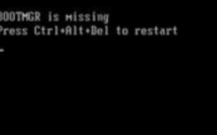 介绍bootmgr is missing 开机无法进系统怎么办