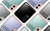三星GalaxyZFlip3智能手机的概念渲染呈现多种颜色