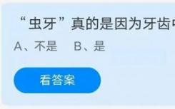 蚂蚁庄园8月20日答案最新的虫牙真的是因为牙齿里有昆虫吗