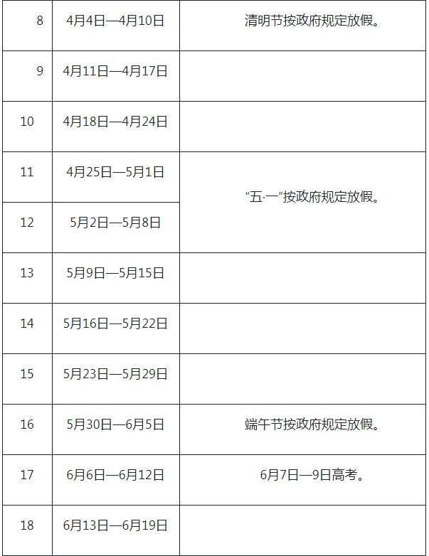 2021-2022十堰中小学校历 暑假放假时间