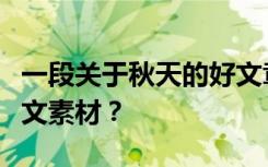 一段关于秋天的好文章中有哪些关于秋天的作文素材？