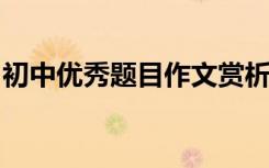 初中优秀题目作文赏析；满分作文材料的整理
