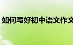 如何写好初中语文作文；高分写作技巧的秘�