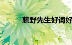 藤野先生好词好句的摘录与积累