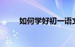 如何学好初一语文 掌握好这几秒？