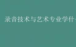 录音技术与艺术专业学什么？