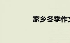 家乡冬季作文300字范文