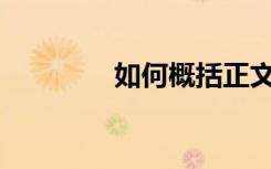 如何概括正文的主要内容？