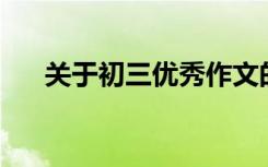 关于初三优秀作文的600字左右的短文