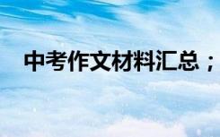 中考作文材料汇总；选定的常用合成材料