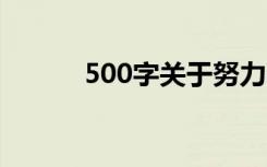 500字关于努力学习的优秀作文