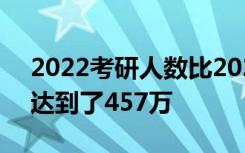 2022考研人数比2021年增长80万人总人数达到了457万