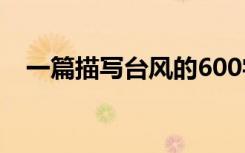 一篇描写台风的600字考试作文:台风来了