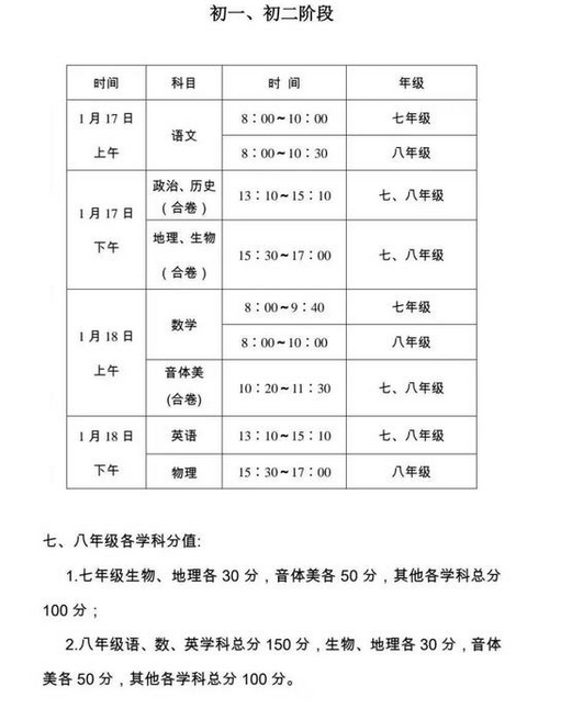 2022江苏泰州中小学期末考试安排