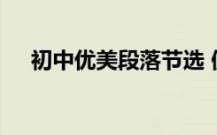 初中优美段落节选 值得节选的优美句子