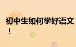 初中生如何学好语文？学霸以前就是这么学的！