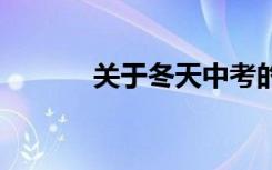 关于冬天中考的作文:那个冬天