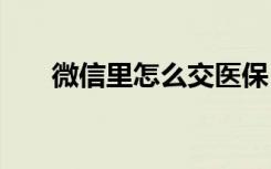 微信里怎么交医保 微信里如何交医保