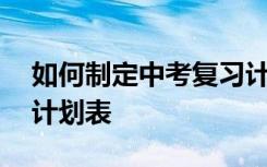 如何制定中考复习计划表 如何制定中考复习计划表