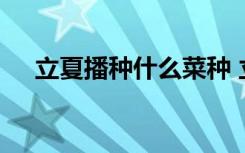立夏播种什么菜种 立夏可以种哪些蔬菜