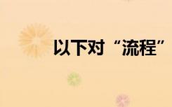 以下对“流程”的理解是正确的