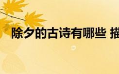 除夕的古诗有哪些 描写除夕的诗句有哪些