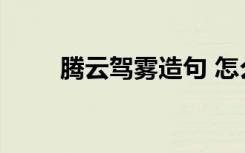 腾云驾雾造句 怎么用腾云驾雾造句