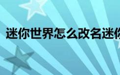 迷你世界怎么改名迷你币 迷你世界怎么改名