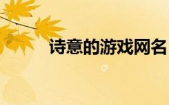 诗意的游戏网名 好听的游戏名字