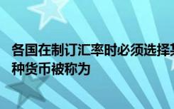 各国在制订汇率时必须选择某一国货币作为主要对比对象,这种货币被称为