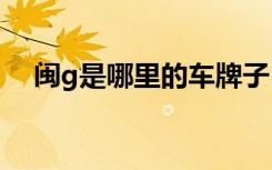 闽g是哪里的车牌子 闽G是哪里的车牌号