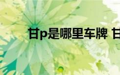 甘p是哪里车牌 甘P是哪里的车牌号