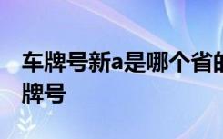 车牌号新a是哪个省的车牌号 新A是哪里的车牌号