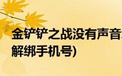 金铲铲之战没有声音怎么办 (金铲铲之战怎么解绑手机号)