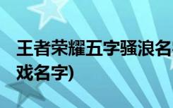 王者荣耀五字骚浪名字大全 (好听干净五字游戏名字)