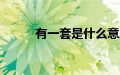 有一套是什么意思 有一套的意思