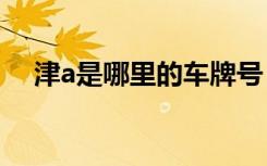 津a是哪里的车牌号 津A是哪里的车牌号