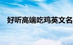 好听高端吃鸡英文名字 比较好听的游戏名