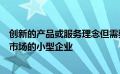 创新的产品或服务理念但需要进行额外的研发才能将其推向市场的小型企业