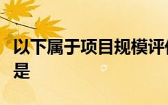 以下属于项目规模评价方法的多因素评价方法是