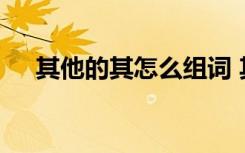 其他的其怎么组词 其他的其的组词举例