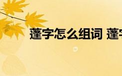 蓬字怎么组词 蓬字的组词有哪些呢