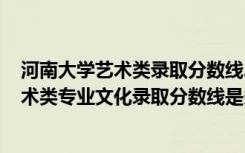 河南大学艺术类录取分数线2021年（2022河南大学各省艺术类专业文化录取分数线是多少）