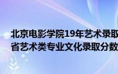 北京电影学院19年艺术录取分数线（2022北京电影学院各省艺术类专业文化录取分数线是多少）