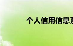 个人信用信息系统内容不包括