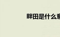 畔田是什么意思 畔田解释