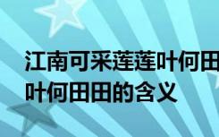 江南可采莲莲叶何田田的意思 江南可采莲莲叶何田田的含义