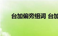 台加偏旁组词 台加偏旁可以怎么组词