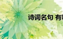 诗词名句 有哪些诗词名句