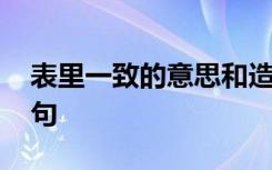 表里一致的意思和造句 表里一致的意思和例句